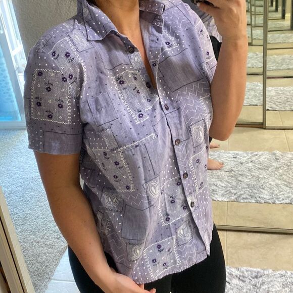 tap & co Tops - Tap & Co Patchwork Retro Shirt